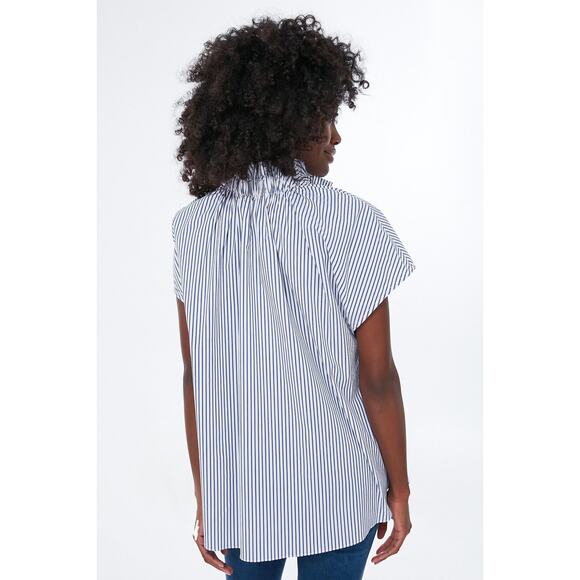 Tuckernuck Pomander Place Rae Blouse Size XS Blue Stripe Cotton Top - Picture 5 of 13